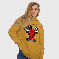 Толстовка оверсайз женская Chicago Bulls est. 1966, цвет: горчичный — фото 2