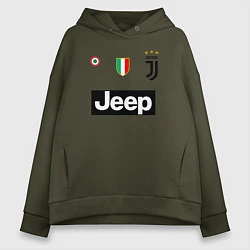 Толстовка оверсайз женская FC Juventus, цвет: хаки