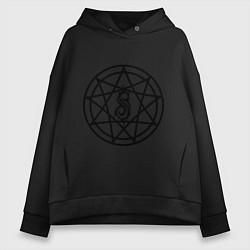 Толстовка оверсайз женская Slipknot Pentagram, цвет: черный