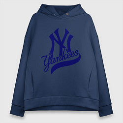 Толстовка оверсайз женская NY - Yankees, цвет: тёмно-синий