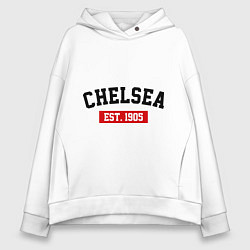 Толстовка оверсайз женская FC Chelsea Est. 1905, цвет: белый