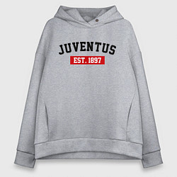 Толстовка оверсайз женская FC Juventus Est. 1897, цвет: меланж