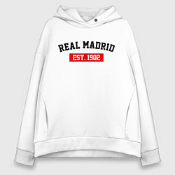 Толстовка оверсайз женская FC Real Madrid Est. 1902, цвет: белый
