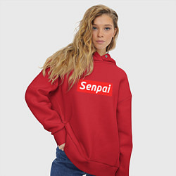 Толстовка оверсайз женская Senpai Supreme, цвет: красный — фото 2