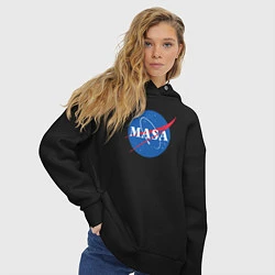 Толстовка оверсайз женская NASA: Masa, цвет: черный — фото 2