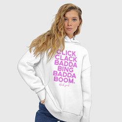 Толстовка оверсайз женская Click Clack Black Pink, цвет: белый — фото 2