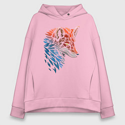 Толстовка оверсайз женская Пестрая лисица, цвет: светло-розовый