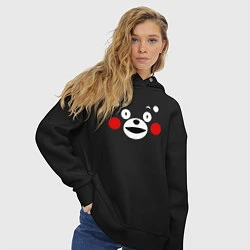 Толстовка оверсайз женская Kumamon Face, цвет: черный — фото 2