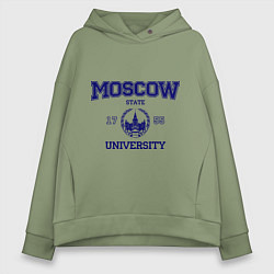 Толстовка оверсайз женская MGU Moscow University, цвет: авокадо