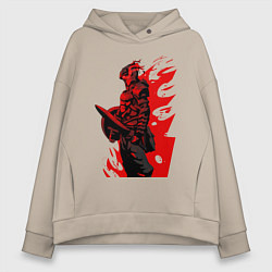 Толстовка оверсайз женская Убийца гоблинов, цвет: миндальный