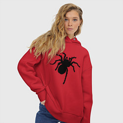 Толстовка оверсайз женская Черный паук, цвет: красный — фото 2