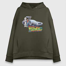 Толстовка оверсайз женская Back to the future, цвет: хаки