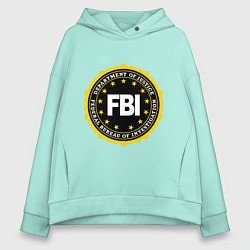 Толстовка оверсайз женская FBI Departament, цвет: мятный