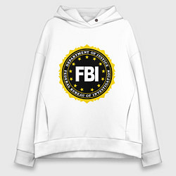 Толстовка оверсайз женская FBI Departament, цвет: белый