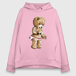 Толстовка оверсайз женская Nasty Bear, цвет: светло-розовый
