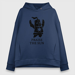 Толстовка оверсайз женская Praise the Sun, цвет: тёмно-синий