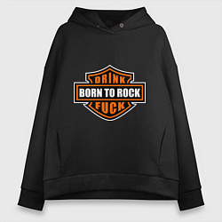 Женское худи оверсайз Born to rock