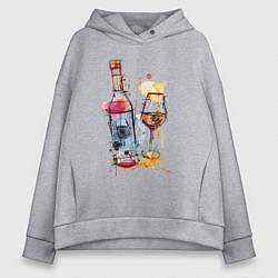 Толстовка оверсайз женская Винишко, цвет: меланж