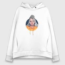 Толстовка оверсайз женская Billie Eilish: Queen, цвет: белый