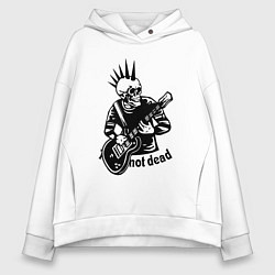 Толстовка оверсайз женская Punks not dead - motto, цвет: белый