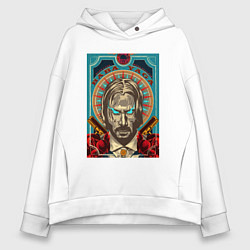 Толстовка оверсайз женская John wick, цвет: белый