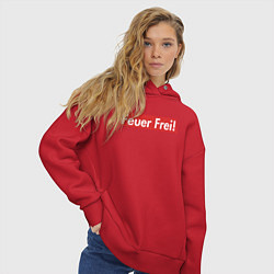 Толстовка оверсайз женская Feuer Frei!, цвет: красный — фото 2