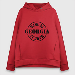 Толстовка оверсайз женская Made in Georgia (сделано в Грузии), цвет: красный