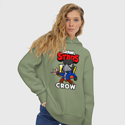 Толстовка оверсайз женская BRAWL STARS CROW, цвет: авокадо — фото 2