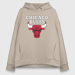 Толстовка оверсайз женская CHICAGO BULLS, цвет: миндальный