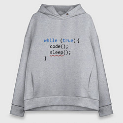 Толстовка оверсайз женская Code - sleep, цвет: меланж