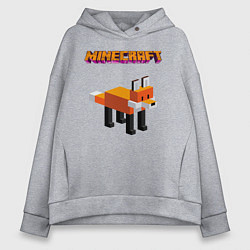Толстовка оверсайз женская Minecraft - лиса, цвет: меланж