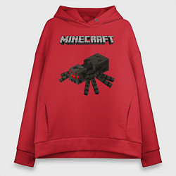 Толстовка оверсайз женская Minecraft, цвет: красный