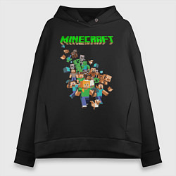 Толстовка оверсайз женская Minecraft, цвет: черный