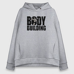Толстовка оверсайз женская Бодибилдинг, цвет: меланж