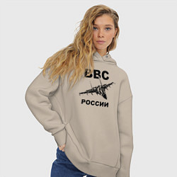 Толстовка оверсайз женская ВВС России, цвет: миндальный — фото 2