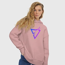 Толстовка оверсайз женская Liquid Triangle, цвет: пыльно-розовый — фото 2