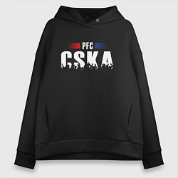 Толстовка оверсайз женская PFC CSKA, цвет: черный