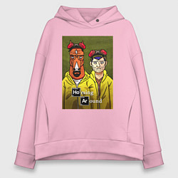 Толстовка оверсайз женская BoJack Horseman, цвет: светло-розовый
