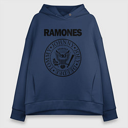 Толстовка оверсайз женская RAMONES, цвет: тёмно-синий