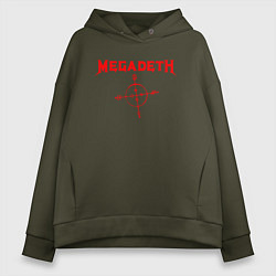 Толстовка оверсайз женская Megadeth, цвет: хаки