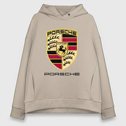 Толстовка оверсайз женская PORSCHE, цвет: миндальный