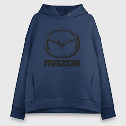 Толстовка оверсайз женская MAZDA LOGO, цвет: тёмно-синий