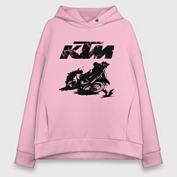 Толстовка оверсайз женская KTM, цвет: светло-розовый