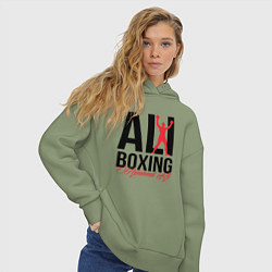 Толстовка оверсайз женская Muhammad Ali, цвет: авокадо — фото 2