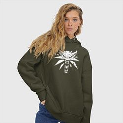 Толстовка оверсайз женская Ведьмак, цвет: хаки — фото 2