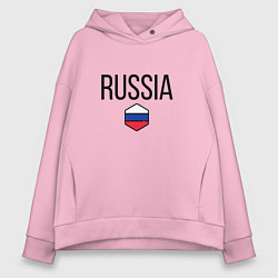 Толстовка оверсайз женская Россия, цвет: светло-розовый
