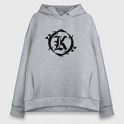 Толстовка оверсайз женская Кукрыниксы спина, цвет: меланж