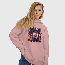 Толстовка оверсайз женская Ice Cube, цвет: пыльно-розовый — фото 2