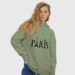 Толстовка оверсайз женская Париж, цвет: авокадо — фото 2