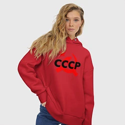 Толстовка оверсайз женская СССР, цвет: красный — фото 2